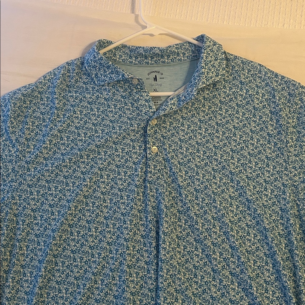 Johnnie-O Blue Patterned Polo Shirt